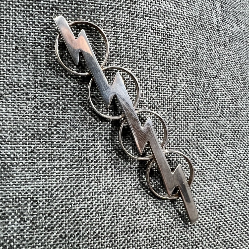 925 Sterling Silver Unisex Brooch Very Stunning and Action Forward 3 1/2 ☑️ - Picture 9 of 11